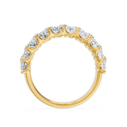 Bague 3 rangs diamants de synthèse poires et marquises Amalfi